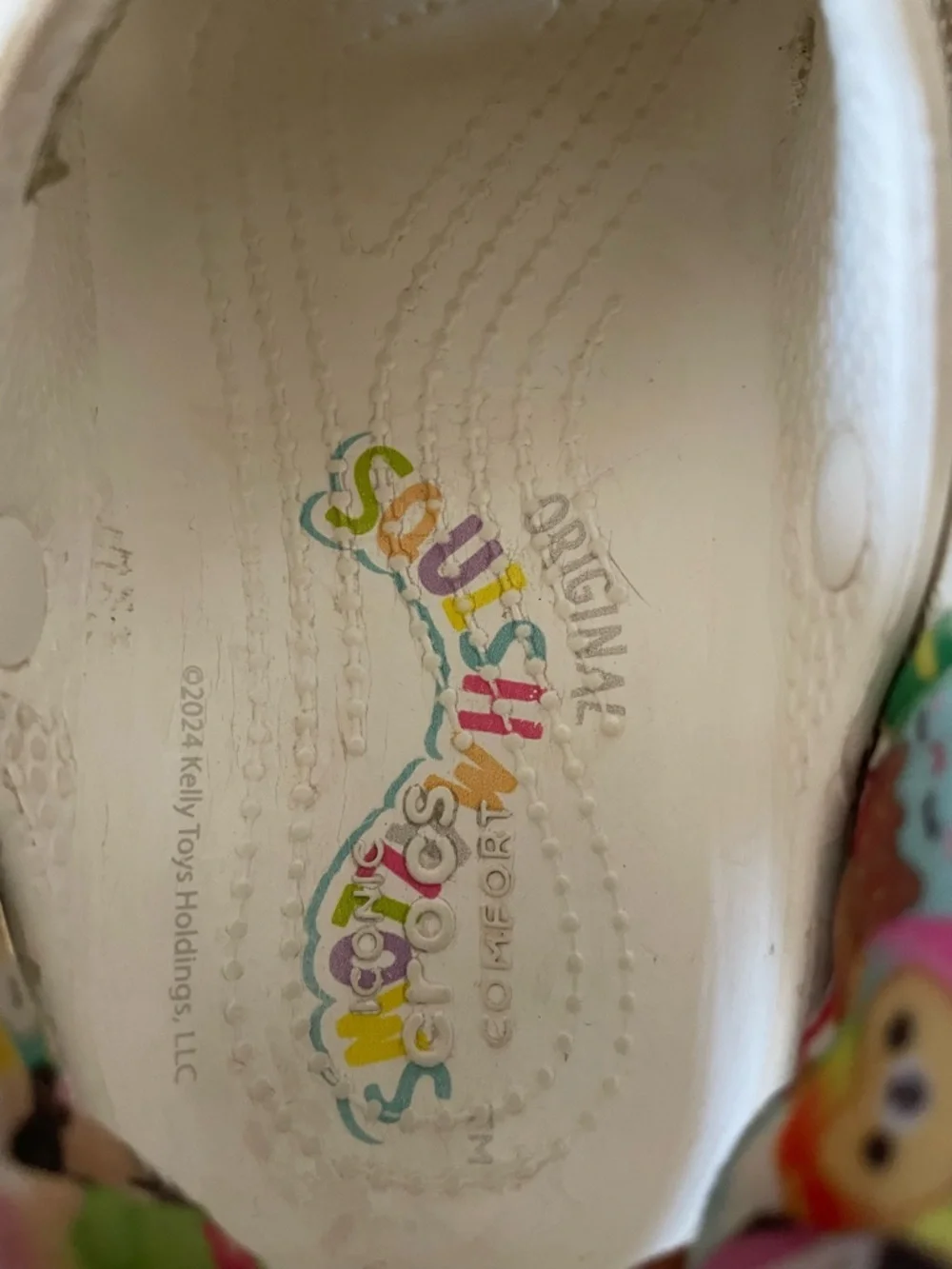 Squishmallows Crocs Youth Classic Clog - White / Multicolor, Padded Strap; Y 12